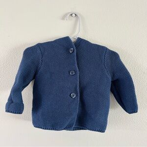 Baby Gap Knitted Navy Bear Sweater - 100% cotton. Size 3-6 months Excellent